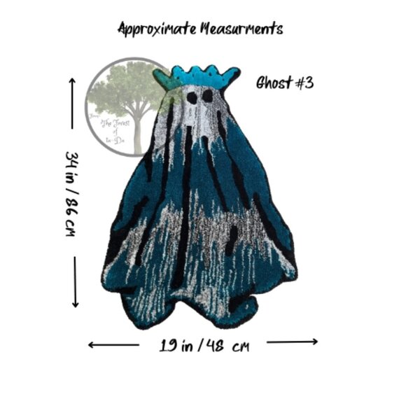 Whimsical Ghost Tufted Rug with Crown – Handmade Statement Piece Ghost #3 - Picture 6 of 6